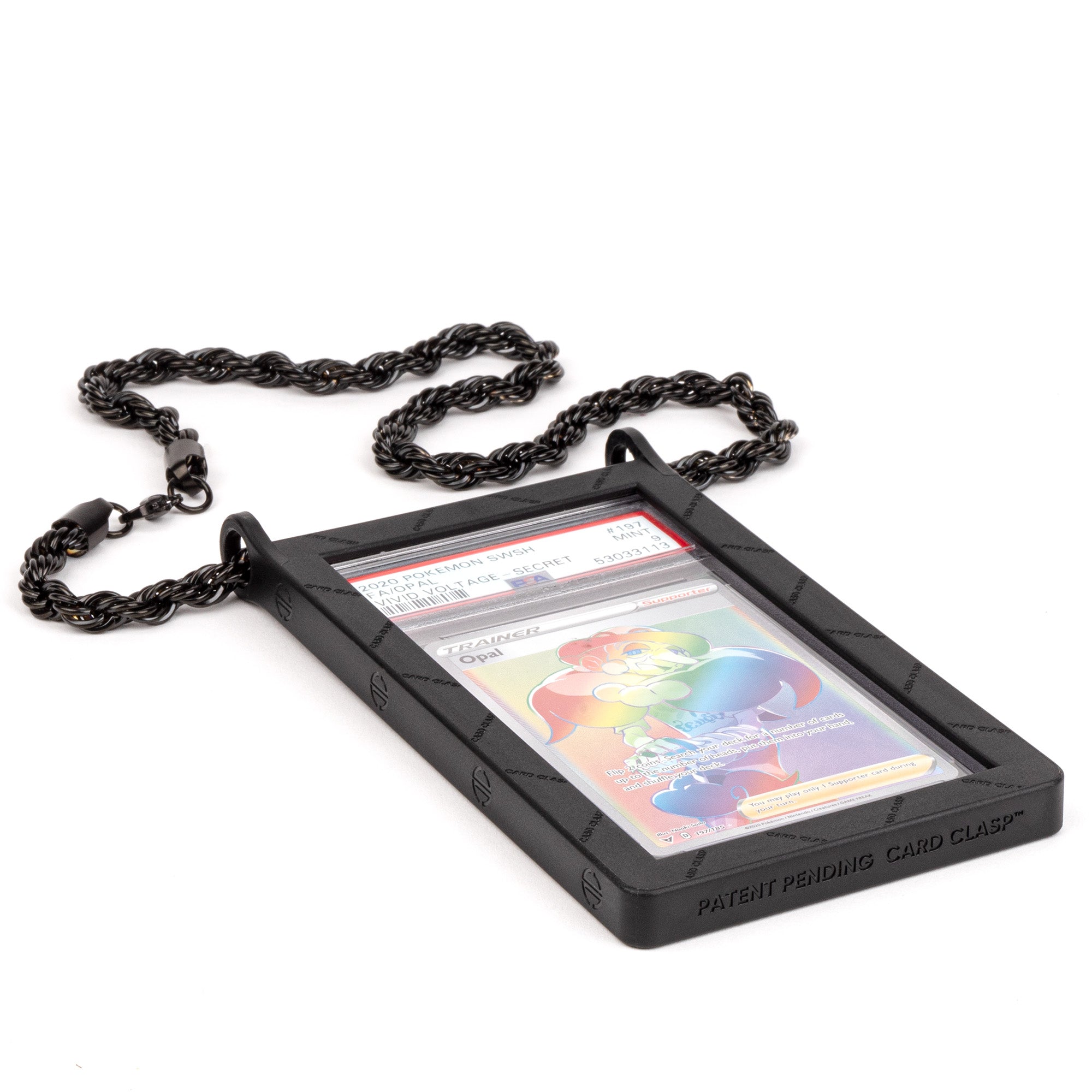 Card Clasp Slab Holder Necklace: Deepspace Black Card Clasp Slab Holder Necklace: Deepspace Black