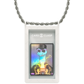 Card Clasp Slab Holder Necklace: Moon White